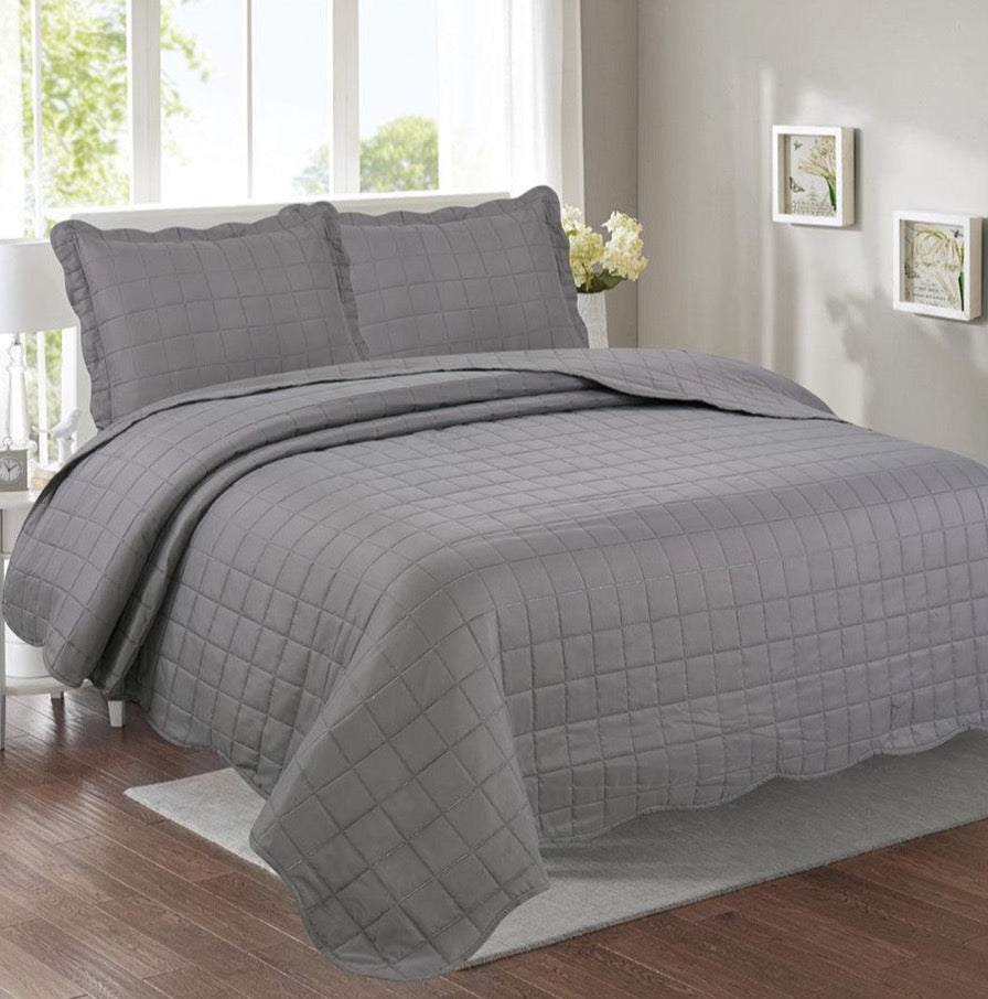 Gray Bedspread Set 4pc