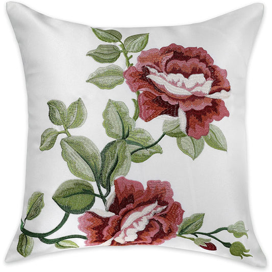 Embroidered Decorative Throw Pillow Cover
