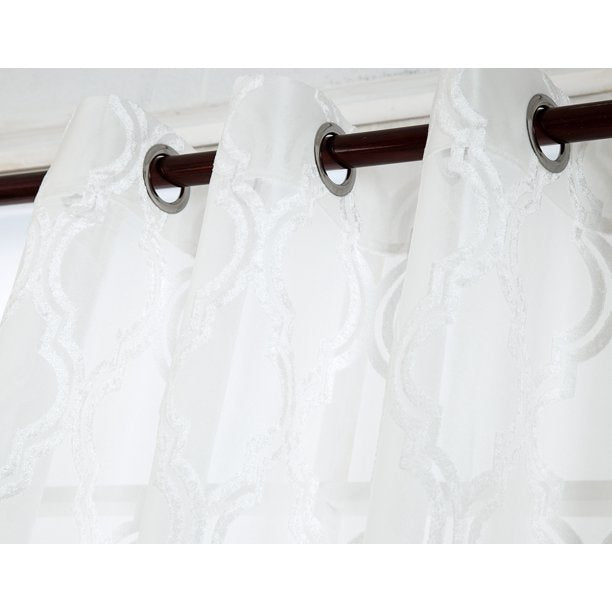 Beige Semi-Sheer Elegant Curtain