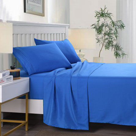 Embroidery King sheet set Blue