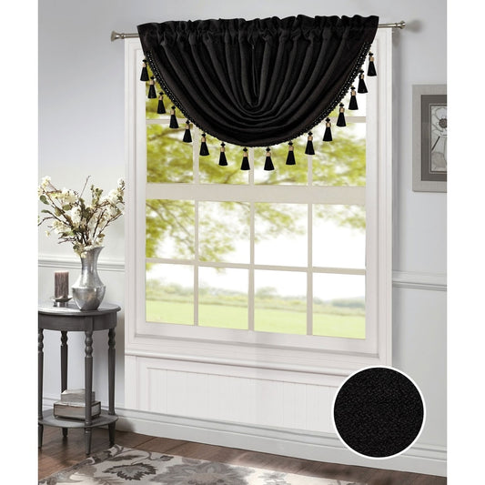 Rod Pocket Valance With Fringe Tassels 1