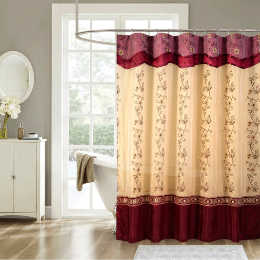 Embroidered Sheer Shower Curtain