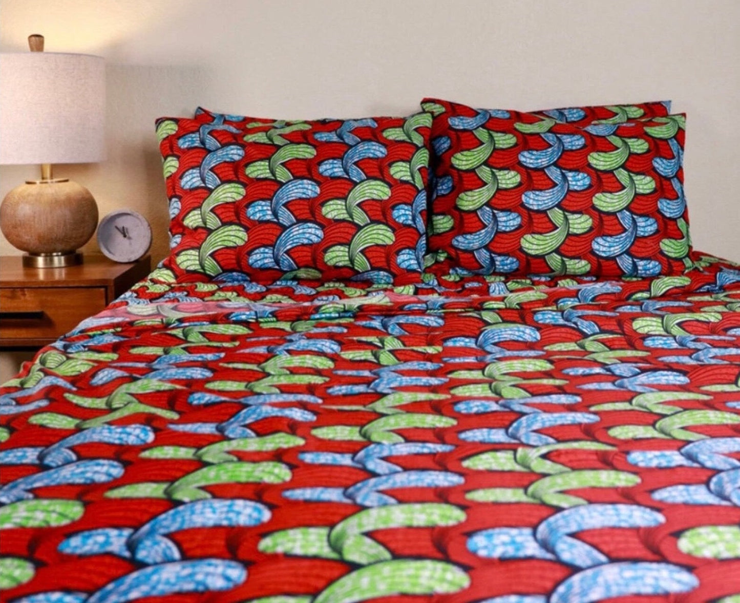 African Print BedSheet Set (Queen) 100% cotton