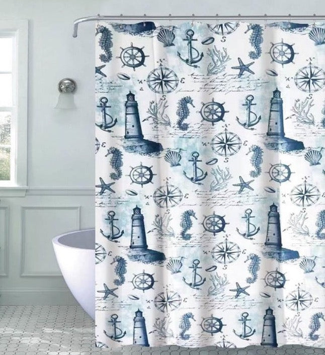 Ocean Shower Curtain 14 pc